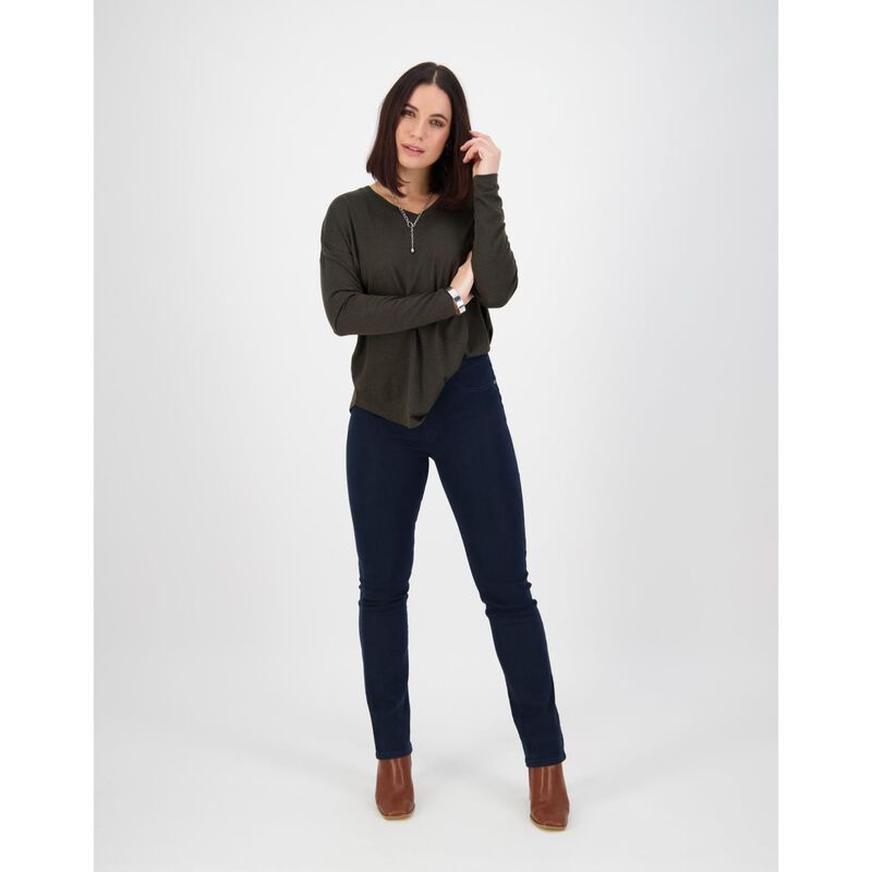 Vassalli Slim Leg Full Length Denim Pull on image number 3